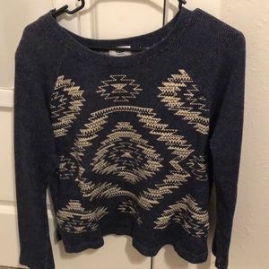 Blue Tribal Print Sweater